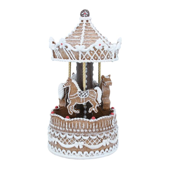 Gisela Graham Gingerbread Carousel Music Box